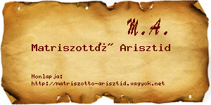Matriszottó Arisztid névjegykártya